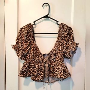 Leopard print crop top